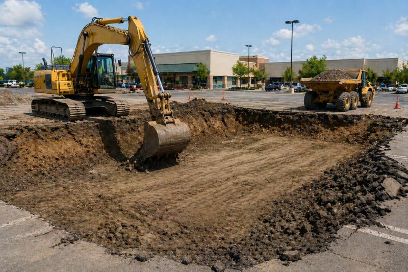 Parking Lot Excavation in Conroe, TX